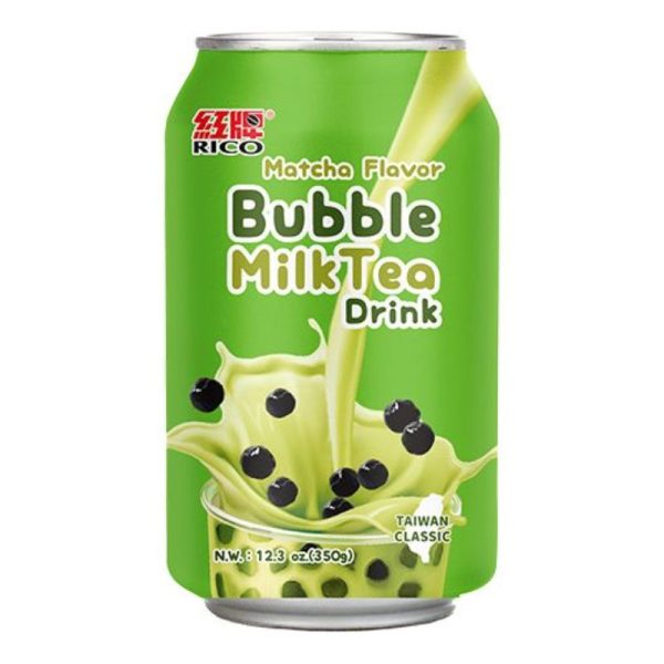 Rico Bubble milk tea drink Taiwan Classic Matcha Flavor 24x350ML speciaal voor in de thaise keuken die verkrijgbaar is in the online thaise webshop from Bew Thai. De lekkerste ingredient voor meals