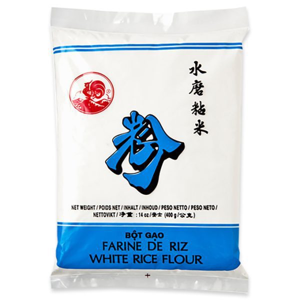 Cock White Rice Flour 50x400GR from bew thai speciaal voor in de thaise keuken die verkrijgbaar is in the online thaise webshop from Bew Thai. De lekkerste ingredient voor meals