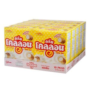 Glico Collon Biscuit Roll Cream speciaal voor in de thaise keuken die verkrijgbaar is in the online thaise webshop from Bew Thai. De lekkerste ingredient voor meals