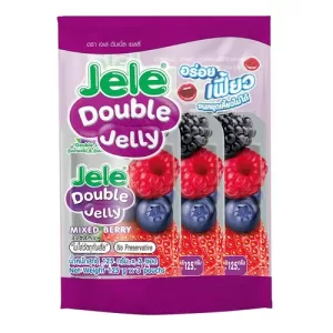 Jele Double Jelly Mixed Berry 125gx3pcsX36 peciaal voor in de thaise keuken die verkrijgbaar is in the online thaise webshop from Bew Thai. De lekkerste ingredient voor meals