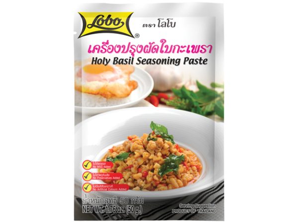 THAI Holy Basil Paste 12x50GR from bew Thai speciaal voor in de thaise keuken die verkrijgbaar is in the online thaise webshop from Bew Thai. De lekkerste ingredient voor meals